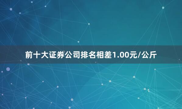 前十大证券公司排名相差1.00元/公斤