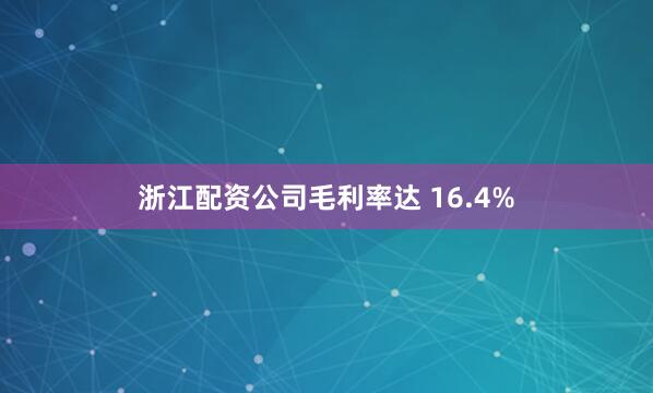 浙江配资公司毛利率达 16.4%