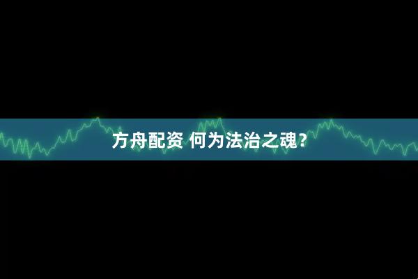 方舟配资 何为法治之魂？