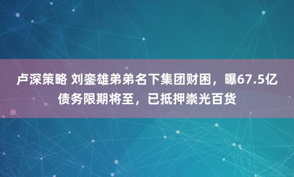 卢深策略 刘銮雄弟弟名下集团财困，曝67.5亿债务限期将至，已抵押崇光百货